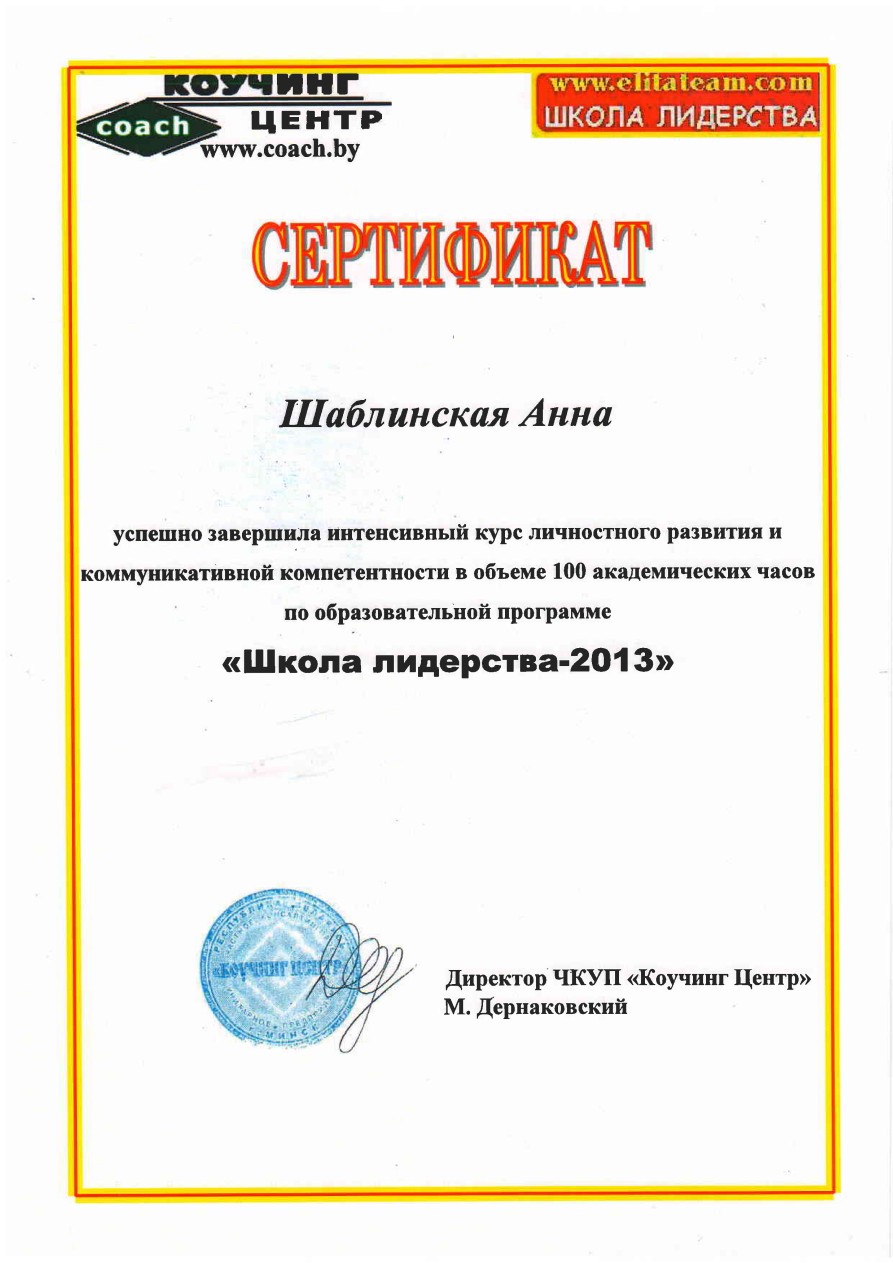 Школа лидерства — 2013